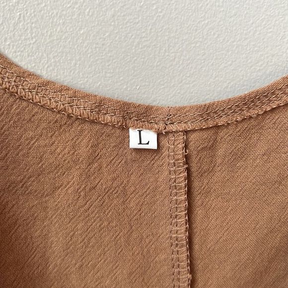 Brown, Dark Khaki One Piece Romper - Picture 3 of 6